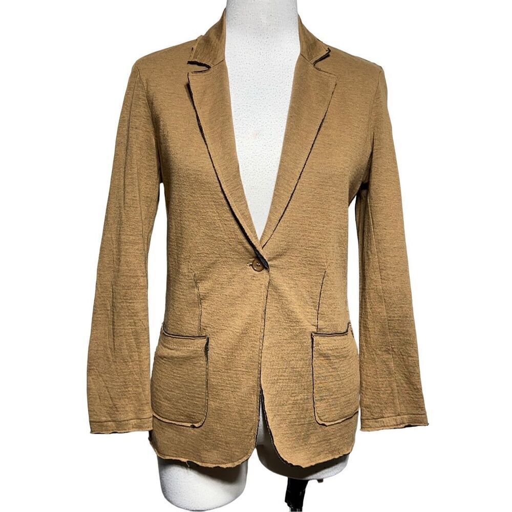 Majestic Filatures Fitted Cotton Cashmere Fitted Raw Edge Blazer Size 1